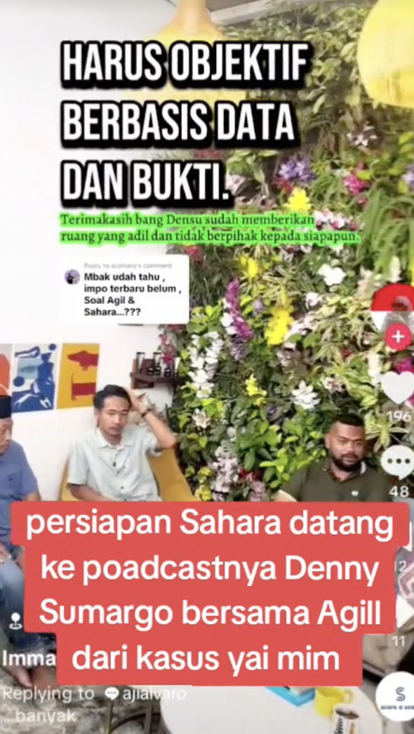 Nurul Sahara dan suami serta Agil di podcast Denny Sumargo